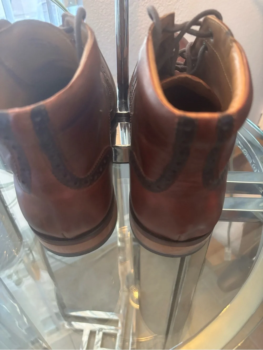 Cole Haan Men's Chestnut Brown Leather Chukka Wingtip Boots